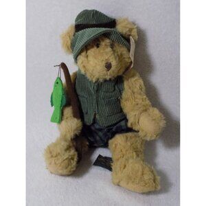 Russ Berrie Teddy Bears From the Past Montana Plush Fisherman w Fishing Pole Hat